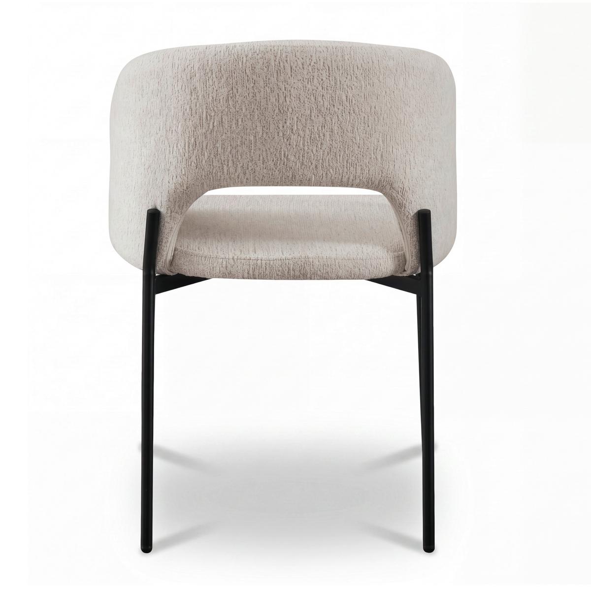 Stolička Nadiya ľanový vzhľad, čalúnené - čierna/krémová, Modern, kov/drevo (52/78/56cm) - Bessagi Home