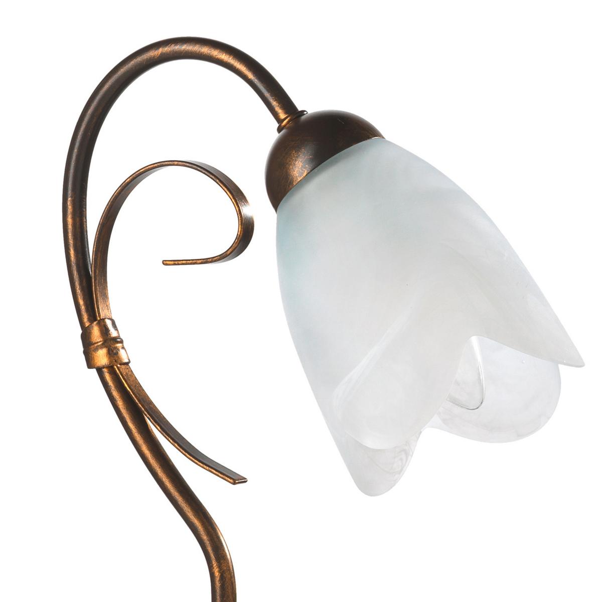 Tischleuchte Odino Braun D: 25 cm - Braun/Weiß, KONVENTIONELL, Glas/Kunststoff (25/35cm)