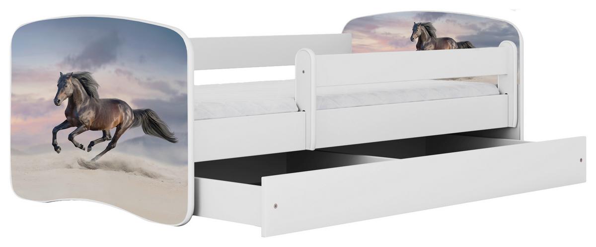 Kinder-/Juniorbett Babydreams inkl. Matratze 80x160 - Birkefarben/Weiß, MODERN, Holz/Holzwerkstoff (80/160cm) - MID.YOU
