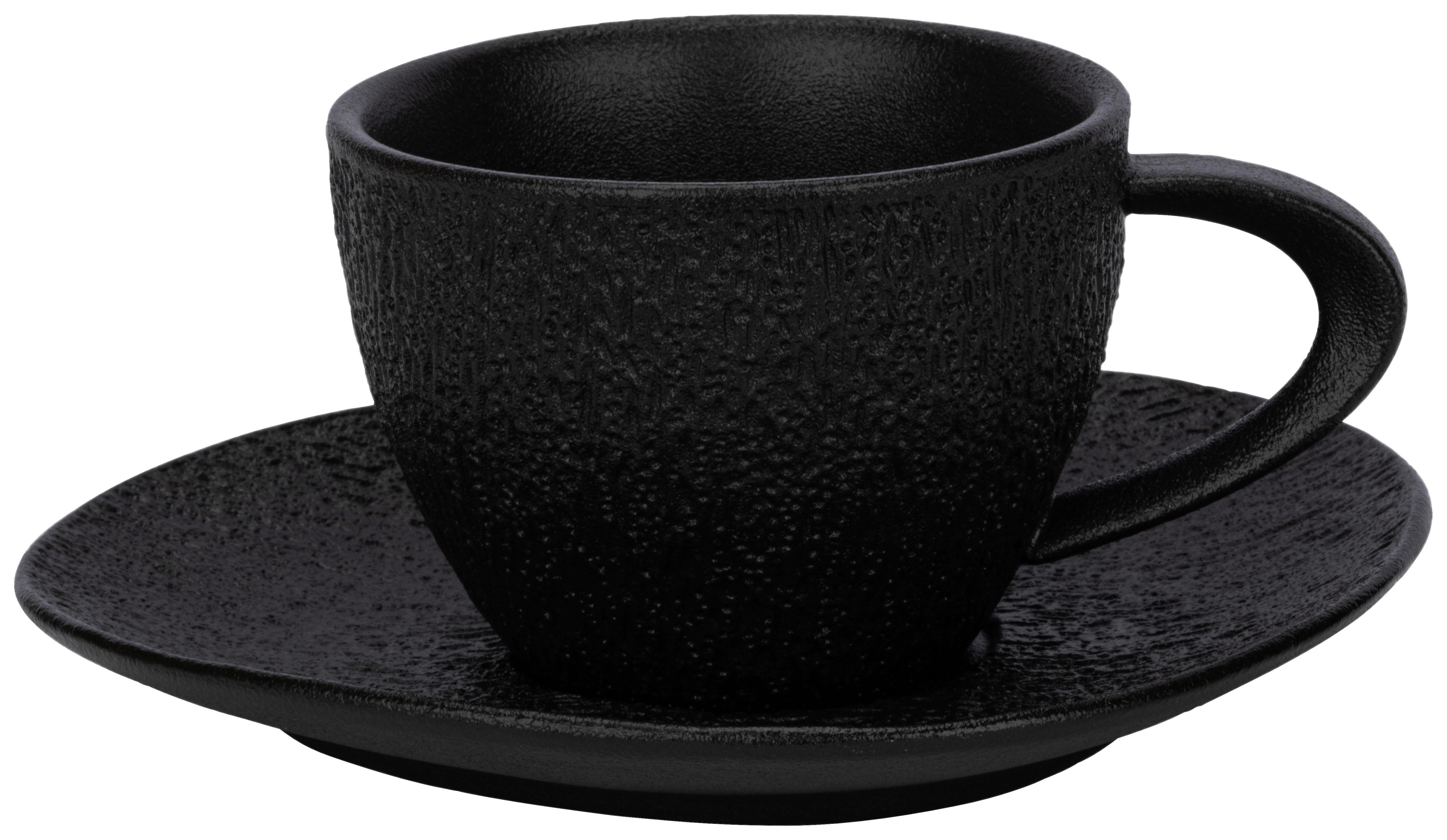 Šálek A Podšálek Na Kávu Haruki - černá, Moderní, keramika - Premium Living