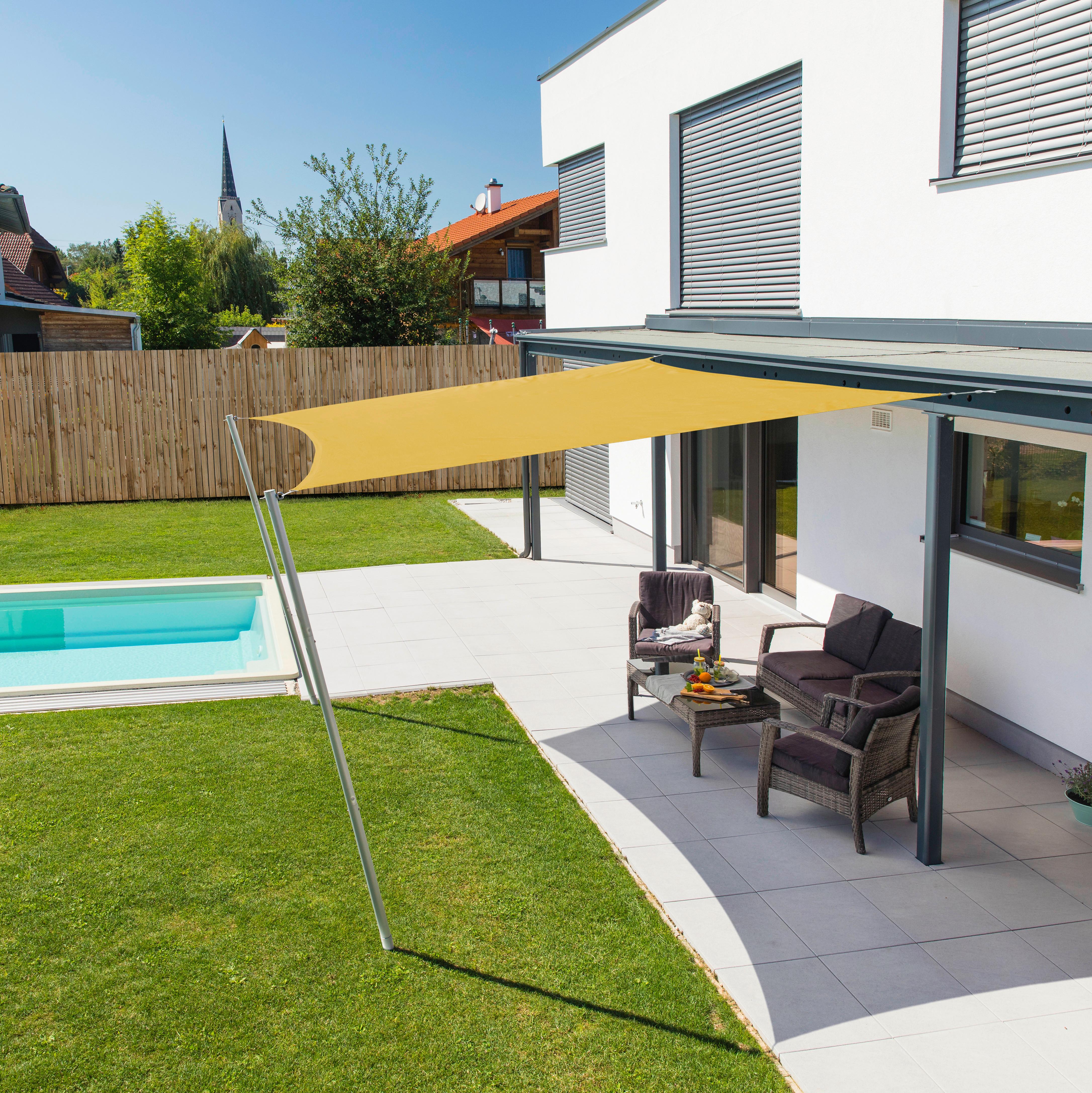 Sonnensegel Quadrat 5x5 M - Gelb, Basics (500/500cm)