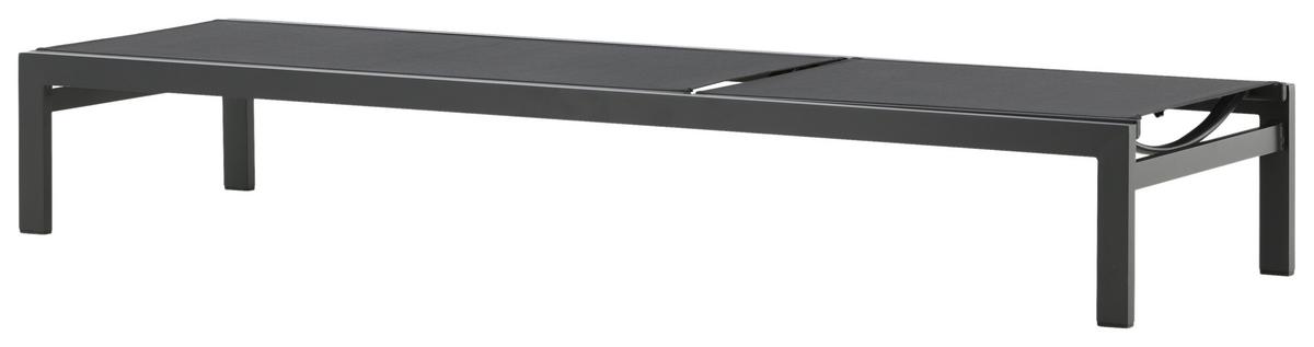 Sonnenliege Copacabana Aluminium - Schwarz, KONVENTIONELL, Metall (60/30/195cm) - Gardenson