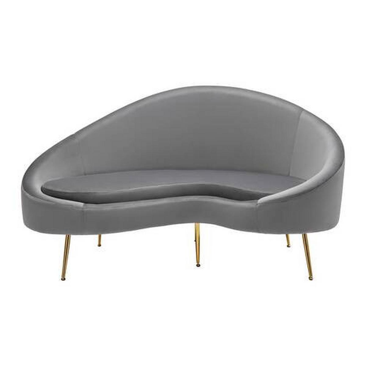 Pohovka LOU šedá - šedá/barvy zlata, Moderní, kov/textil (172/93/89cm) - PBJ
