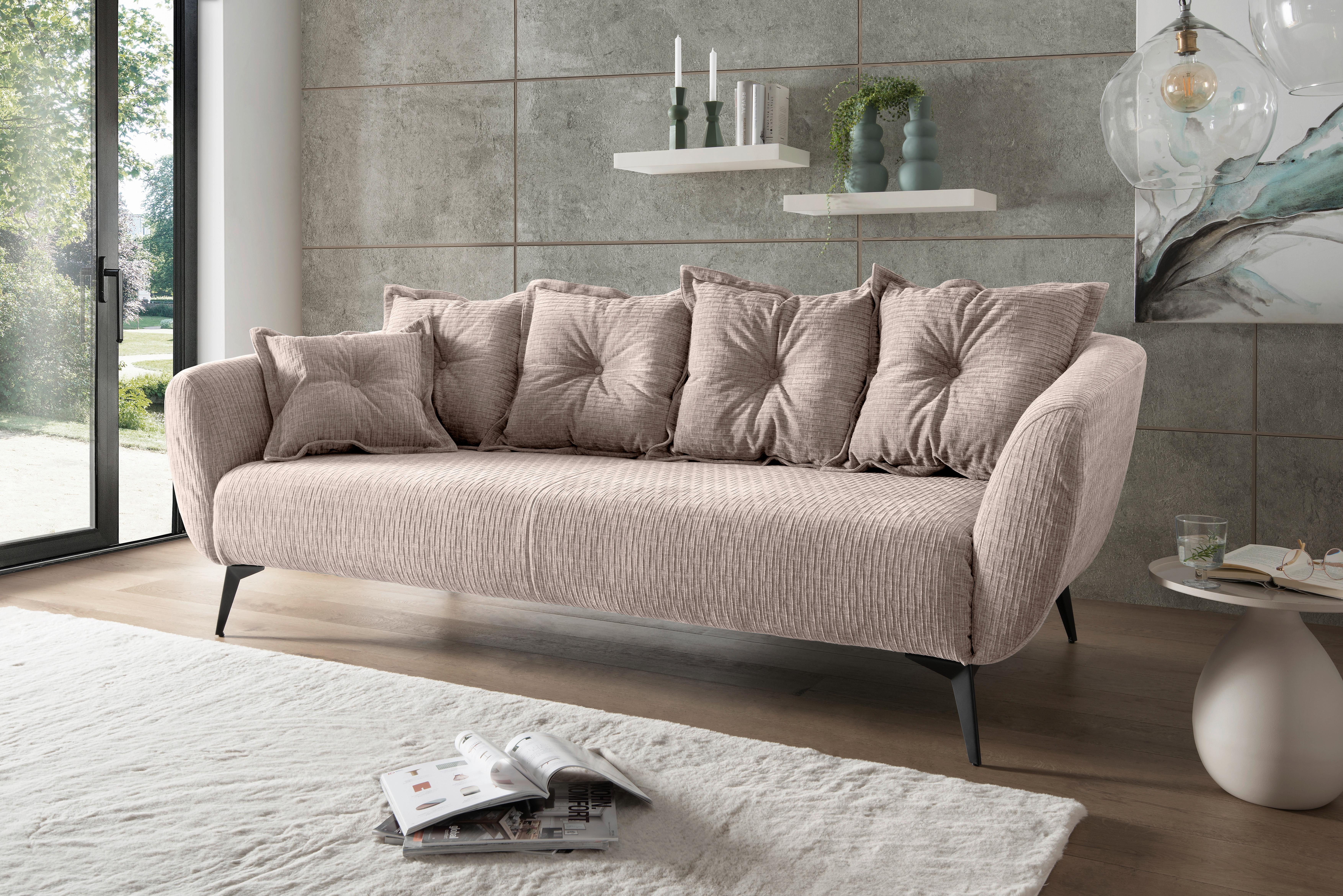 3-Sitzer-Sofa Baggio Beige B: 236 cm - Beige/Schwarz, MODERN, Textil (236/94/103cm) - Livetastic