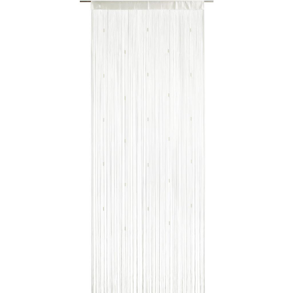 Provázková Záclona Perle, 90/245 Cm, Bílá