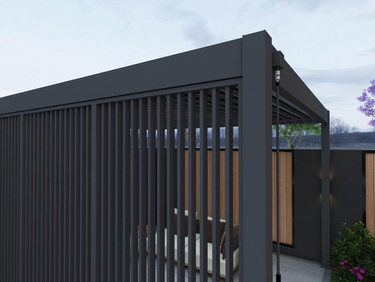 Pavillon-Seitenteil 123x235cm Wetterfest - Anthrazit, Basics, Metall (123/235/10cm) - Gardenson