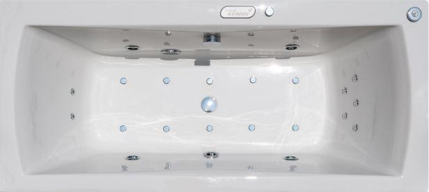 Whirlpool Badewanne Orient BxHxT 80x47x170 cm Mit 11 Düsen - Weiß, Basics (80/47/170cm)