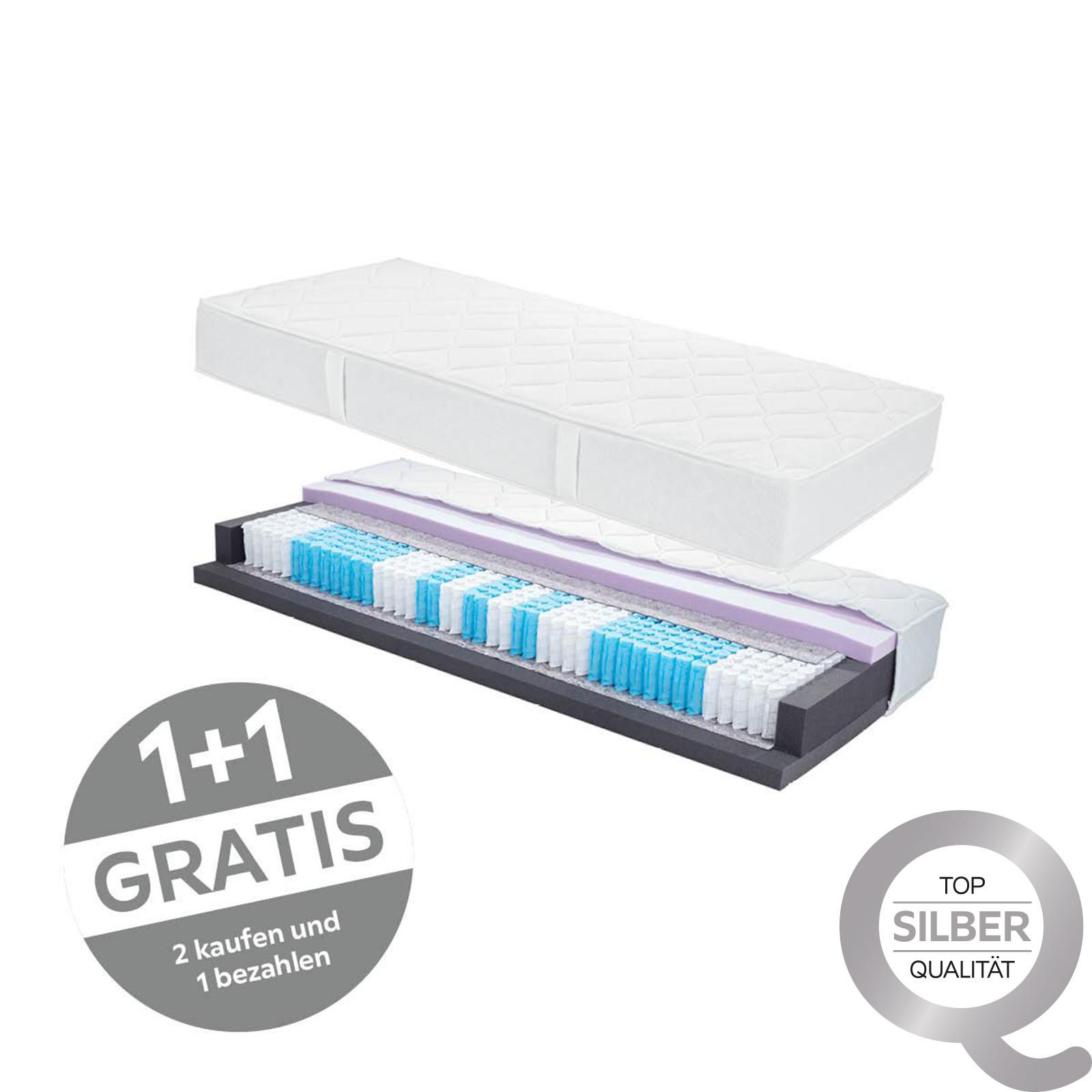 Taschenfederkernmatratze Noxira 90x200cm Mittelfest - Weiß, Textil (90/200cm) - Primatex