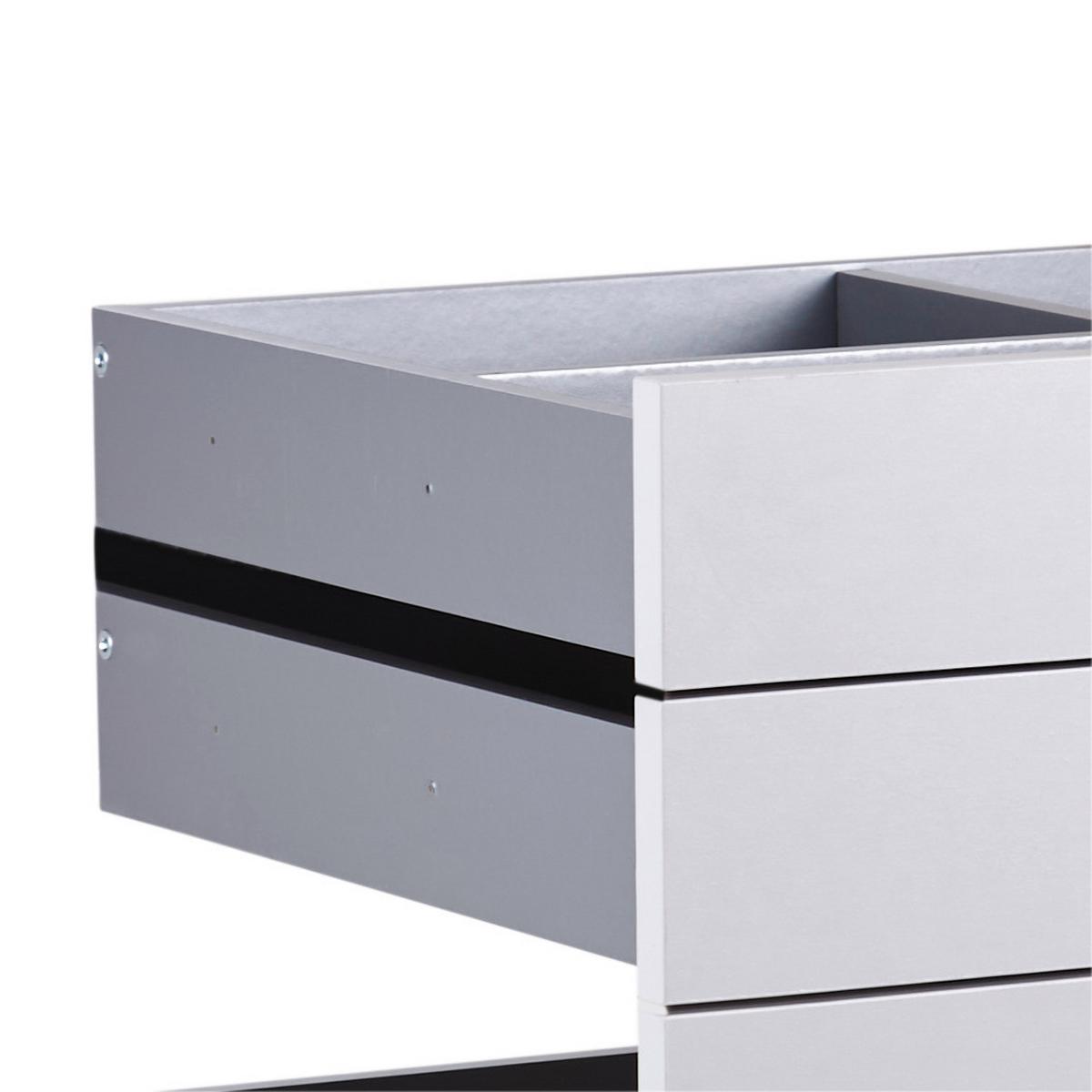 Fiók Szett Unit - világosszürke, Modern, faalapú anyag (91/83/47cm) - Ondega