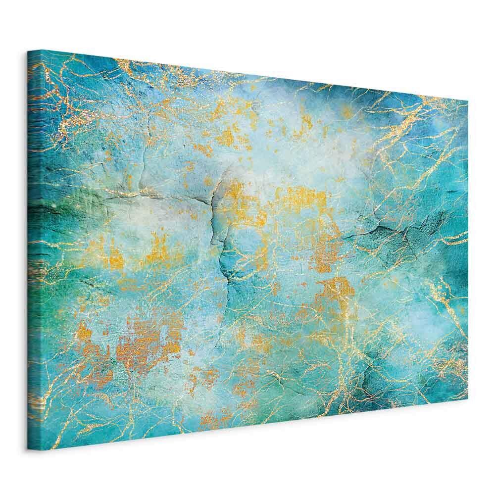 Leinwandbild Emerald Ocean Petrol B: 120cm - Petrol, Basics, Holz/Textil (120/80/1,2cm) - artgeist