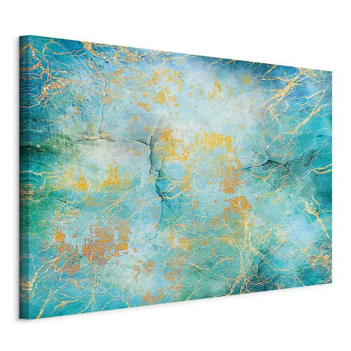 Leinwandbild Petrol B: 60 cm - Petrol, Basics, Holzwerkstoff/Textil (60/40/1,2cm) - artgeist