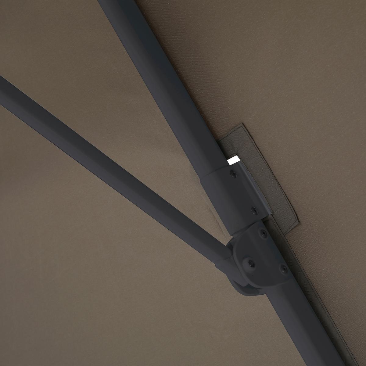 Ampelschirm Taupe/Anthrazit DM: 300 H: 250 - Taupe/Anthrazit, MODERN, Textil/Metall (300/250cm)