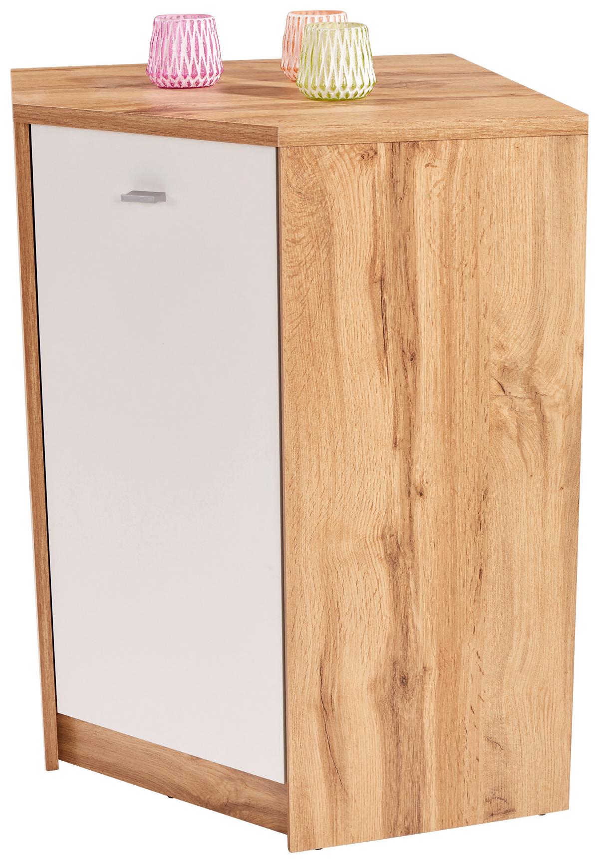 Sarokkomód 4-You - tölgyfa színű/fehér, Modern, faalapú anyag (60,9/85,4/60,9cm)