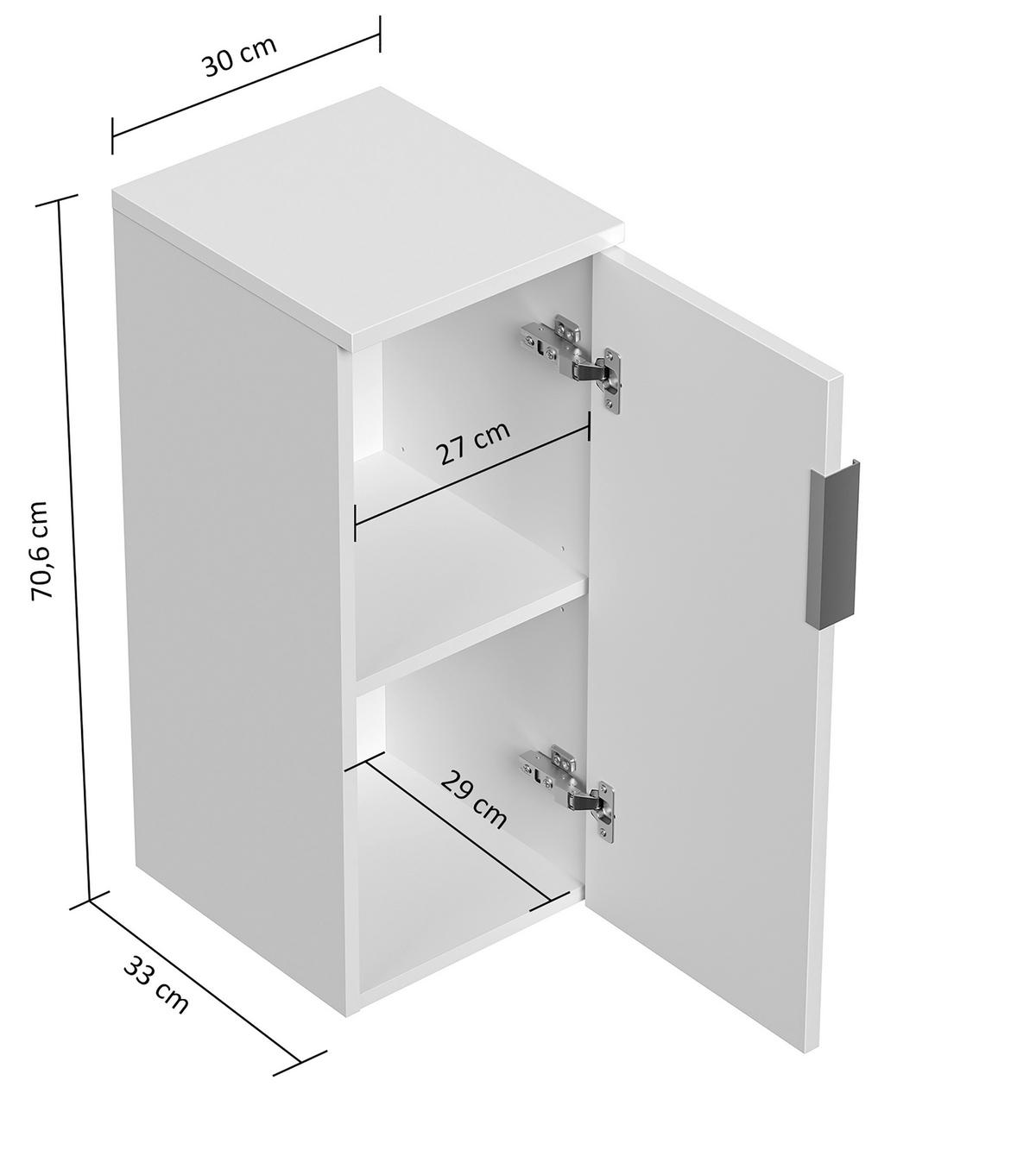 WASCHTISCHKOMBI Slimline Weiß B: 59,5cm - Weiß, Basics, Holzwerkstoff/Stein (59,5cm) - MID.YOU