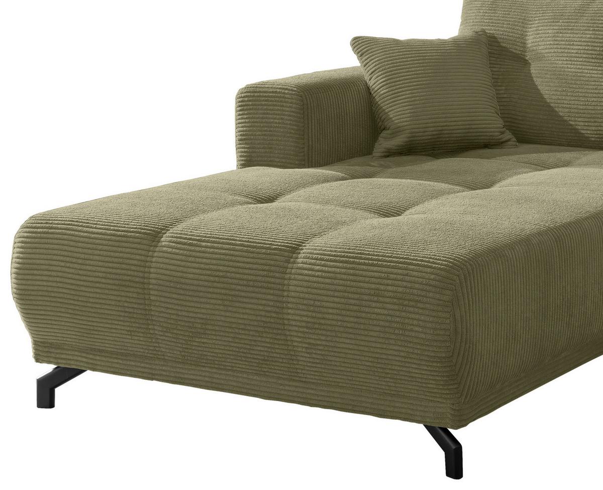 Ecksofa Restato Olivgrün S: 177x246 cm - Schwarz/Olivgrün, MODERN, Holz/Textil (177/246cm) - MID.YOU