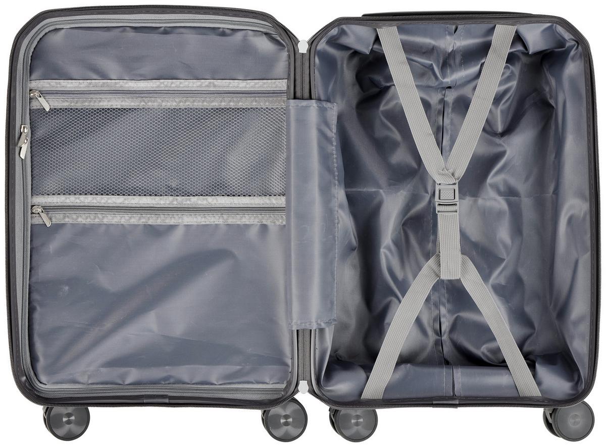 Reisekoffer Luna -M - Anthrazit, Basics, Kunststoff/Textil (64,5/44,5/28,5cm) - James Wood