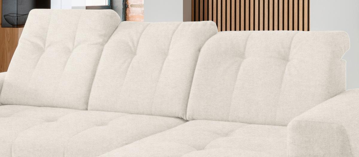 Ecksofa, Sitzvorzug Elektrisch Sano, Creme, 200x337x180 Cm - Creme/Schwarz, MODERN, Textil (200/337/180cm) - Livetastic