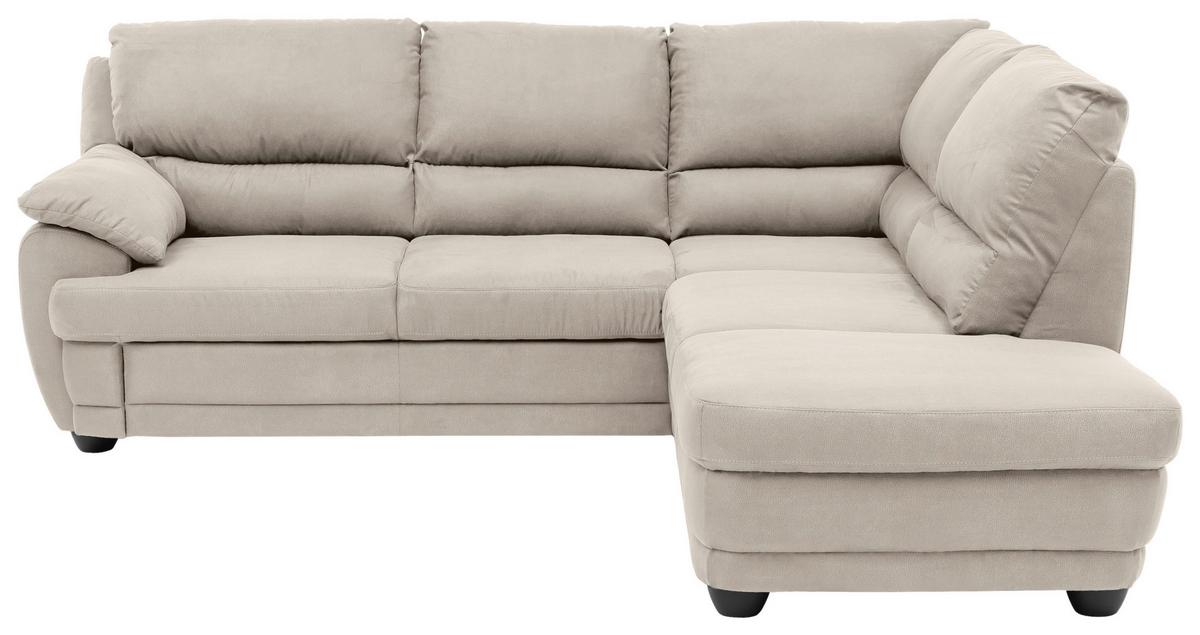 Ecksofa Nebolo Sandfarben Mikrofaser - Sandfarben, Design, Textil (245/225cm) - Livetastic