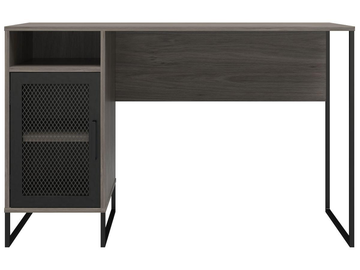 Scheibtisch Purdue Grau B: 76 cm - Schwarz/Braun, Design, Holzwerkstoff/Metall (121/76/50cm) - MID.YOU