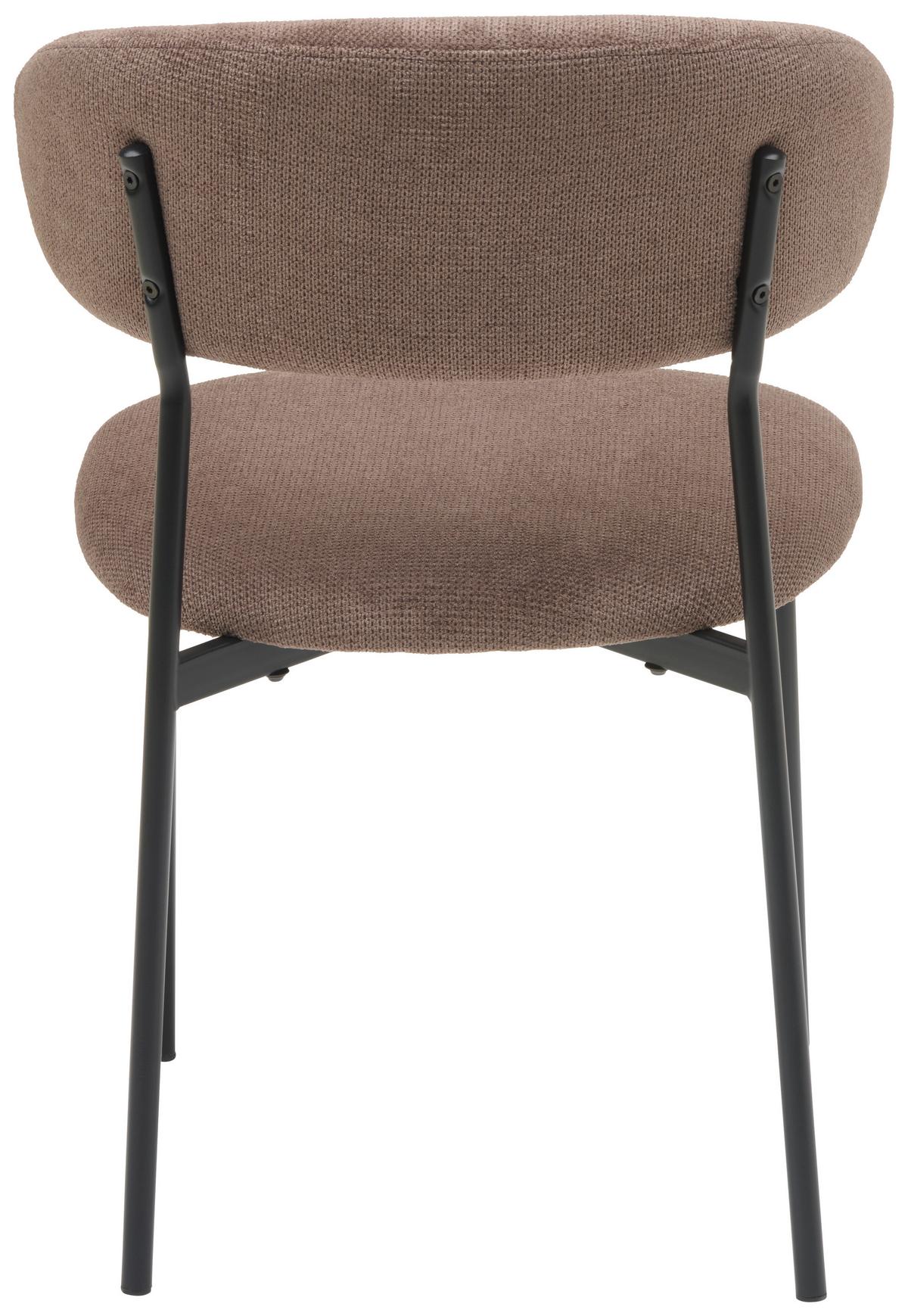 Vierfußstuhl Fenja Webstoff Braun, B: 53 Cm - Schwarz/Braun, KONVENTIONELL, Textil/Metall (53/80/57cm) - MID.YOU