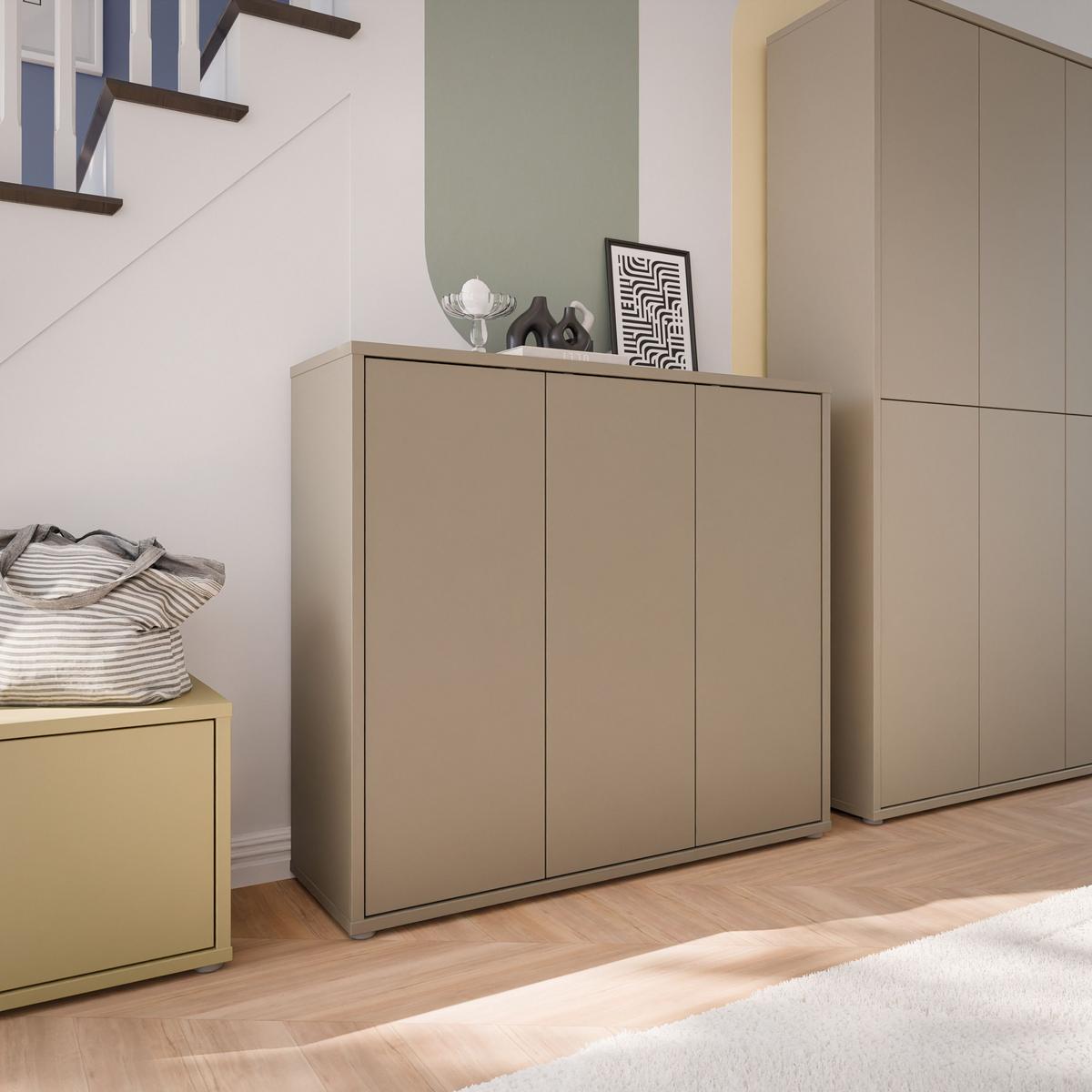 Botník barva Taupe - šedá/šedohnědá, Moderní, kompozitní dřevo/plast (109,2/99,1/34,9cm)