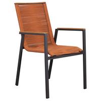 Gartensessel Montana Stapelbar - Anthrazit/Terracotta, Design, Holz/Textil (55/66/87cm) - Gardenson