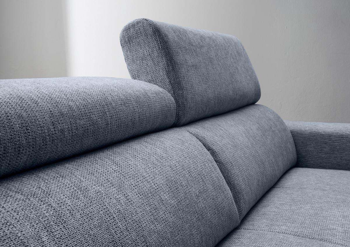 Ecksofa Intera, Hellblau S: 188x276 Cm - Schwarz/Hellblau, KONVENTIONELL, Textil (188/276cm) - Livetastic