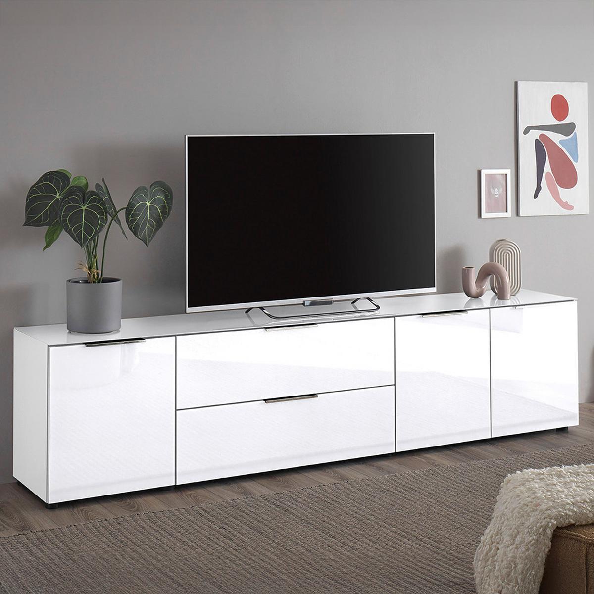 NÍZKA KOMODA SIENA -EXKLUSIV- - čierna/biela, Modern, kov/kompozitné drevo (226/55/40cm) - Mömax