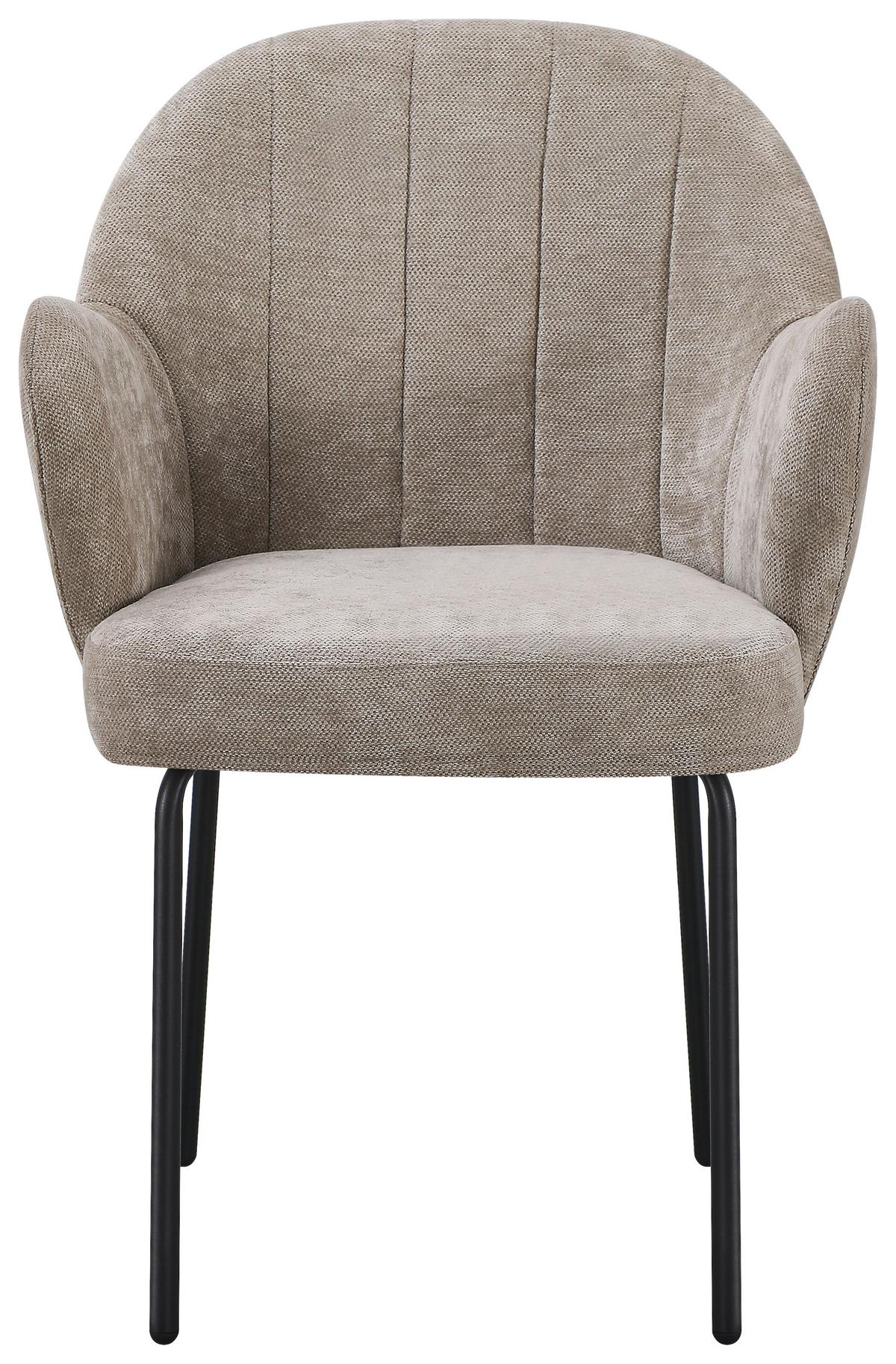 STOLIČKA S PODRÚČKAMI FIONA - čierna/béžová, Design, kov/textil (63/82/60cm) - Mömax