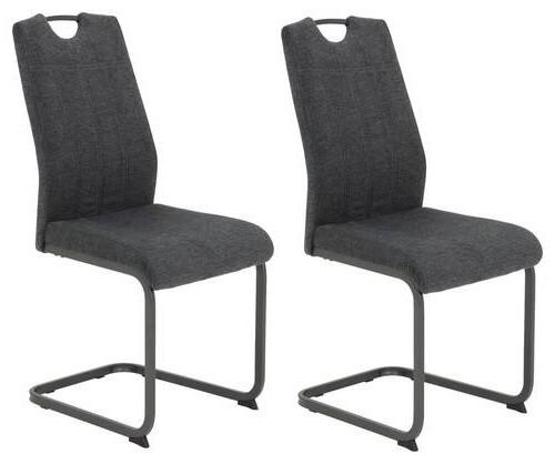 Schwingstuhl-Set Britta S Anthrazit - Anthrazit/Grau, MODERN, Textil/Metall (44/100/59cm) - MID.YOU