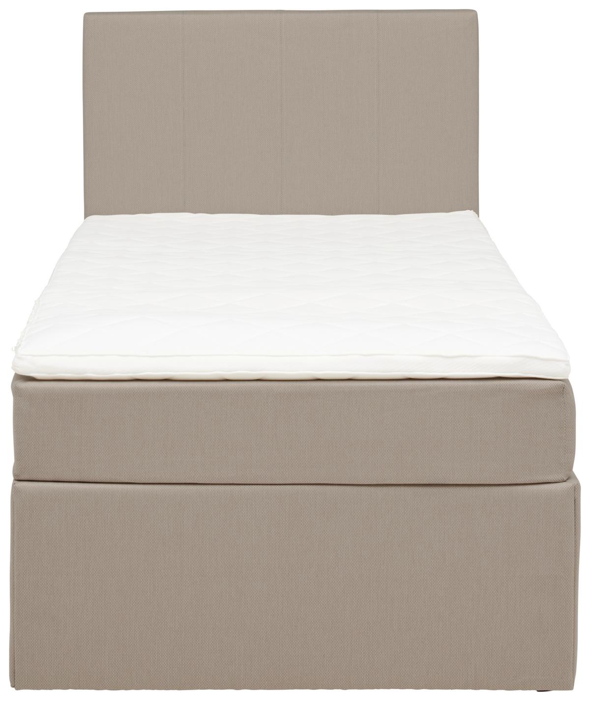 Boxbett mit Topper 90x200 cm Carolina Sandfarben - Sandfarben/Schwarz, Basics, Textil (90/200cm) - P & B