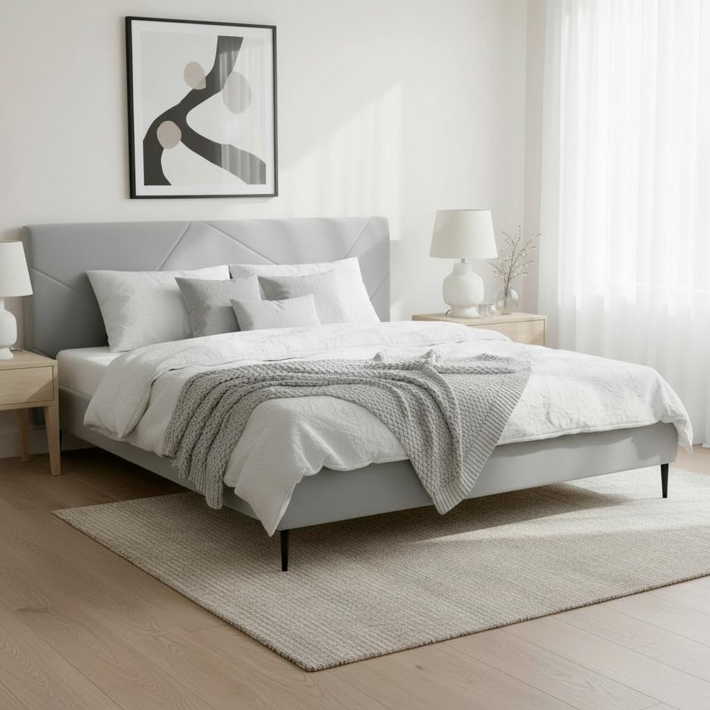 Čalúnená posteľ ELENA 180x200cm - čierna/sivá, Modern, kov/drevo (180/200cm) - Bessagi Home