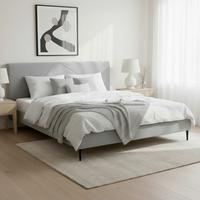Čalouněná postel ELENA - šedá/černá, Moderní, kov/dřevo (180/200cm) - Bessagi Home