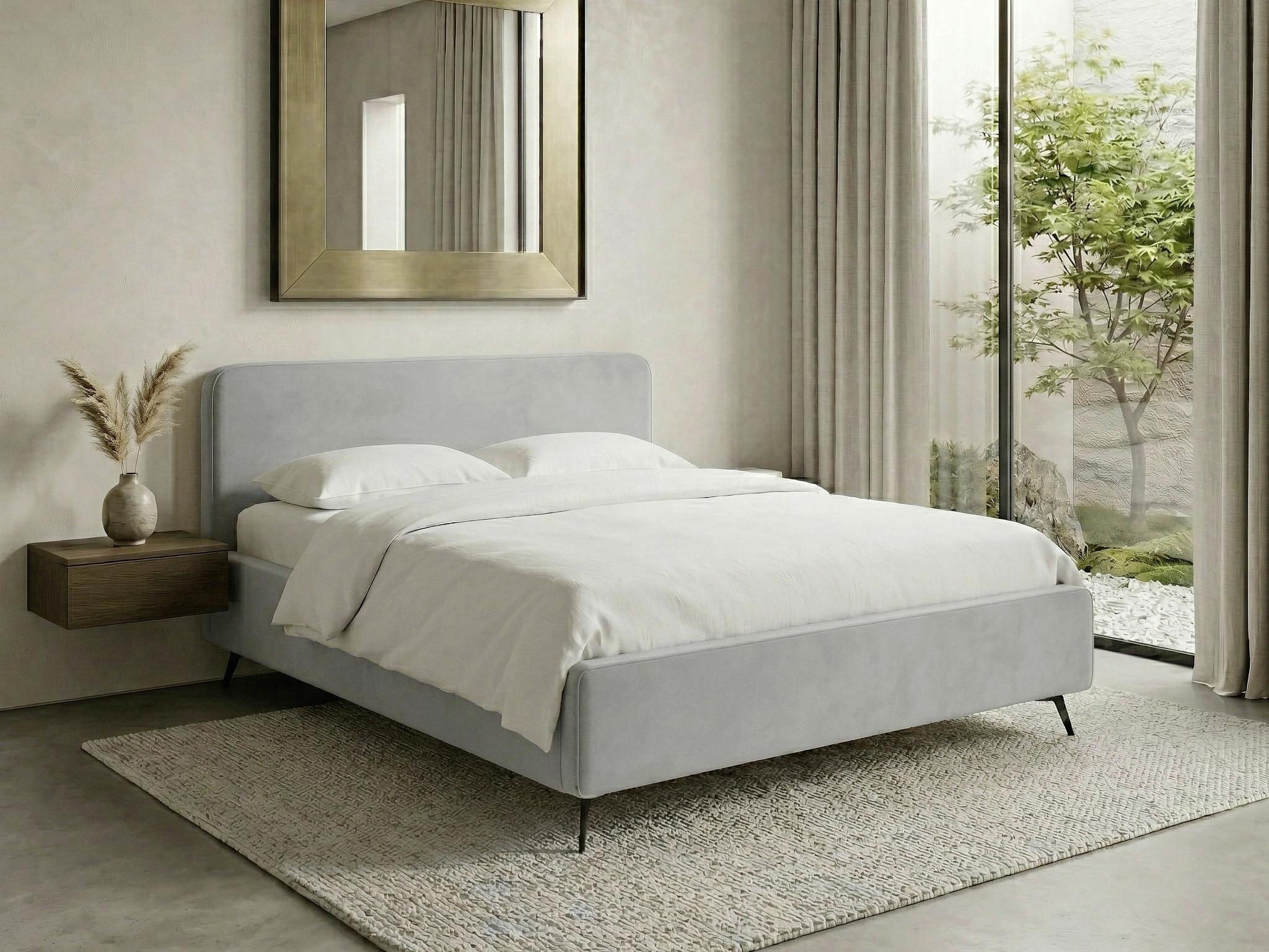 Polsterbett Camila Manila Hellgrau 140x200cm - Hellgrau/Schwarz, MODERN, Holz/Textil (140/200cm) - MID.YOU