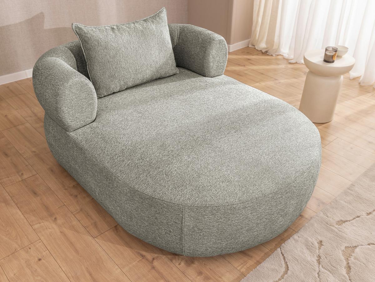 XXL-Sessel Ferro Hellgrau B: 122 cm - Hellgrau/Schwarz, Design, Textil (122/76/156cm) - Livetastic