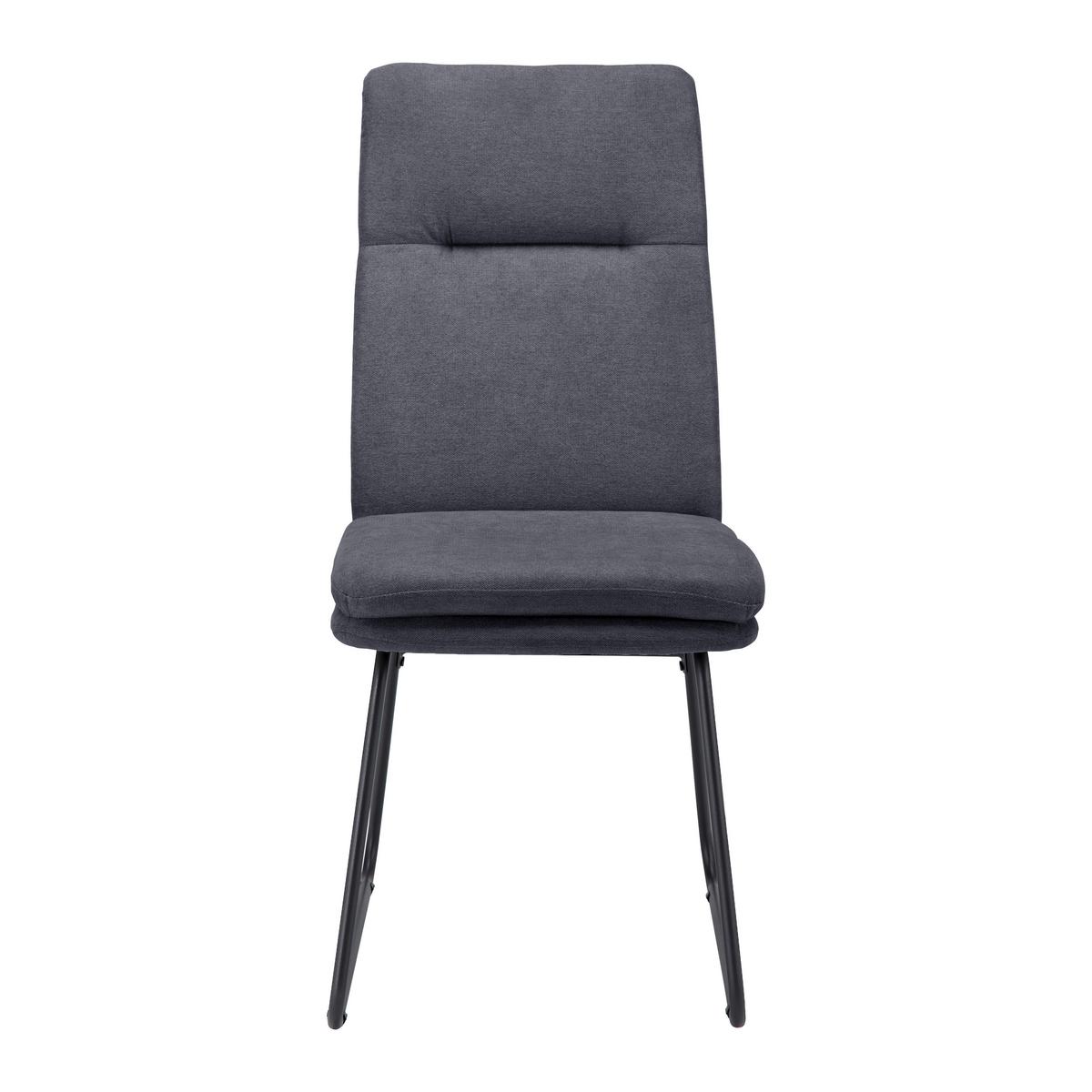 Sada židlí LEO tmavěšedá - černá/tmavě šedá, Moderní, kov/textil (49/99/68cm) - Bessagi Home