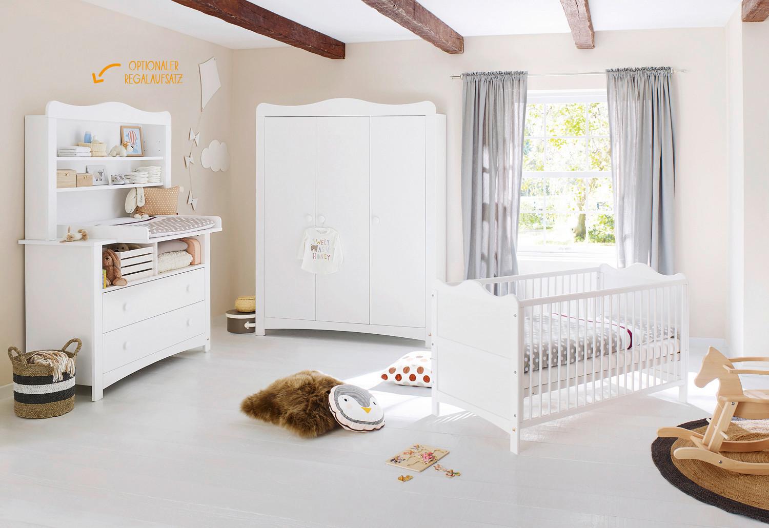BABYZIMMER 100023XGRX FLORETINA - Weiß, Trend, Holz/Holzwerkstoff - Pinolino