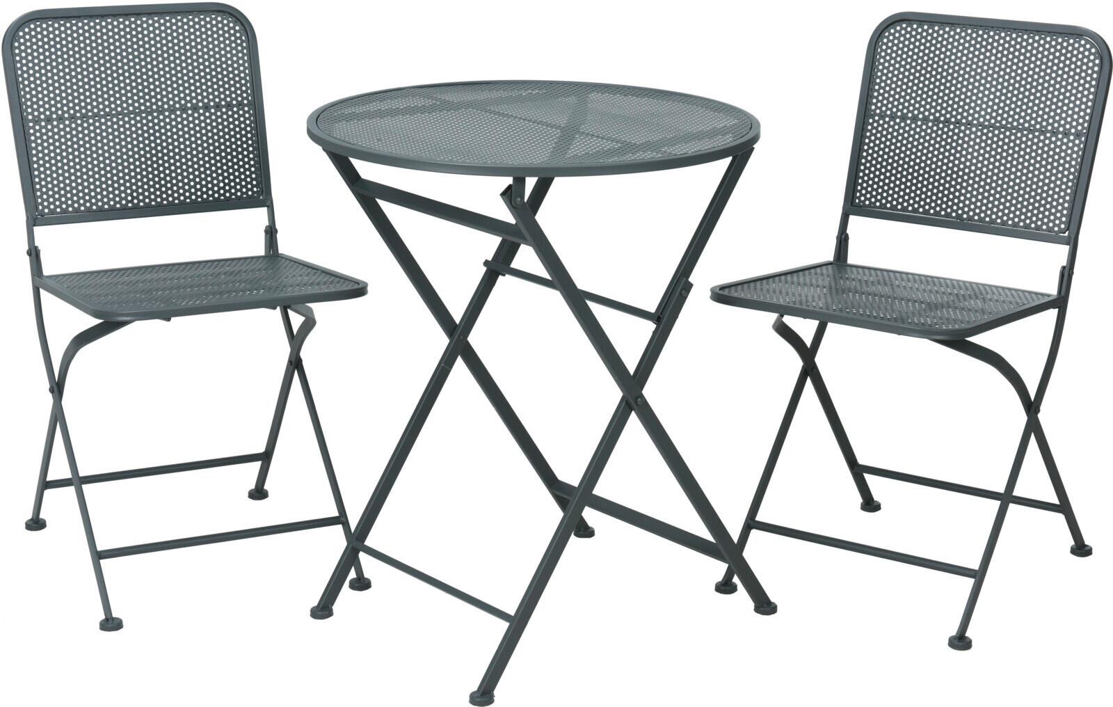 Balkonmöbel Set Metall - Anthrazit, Basics, Metall (136/41/78cm)