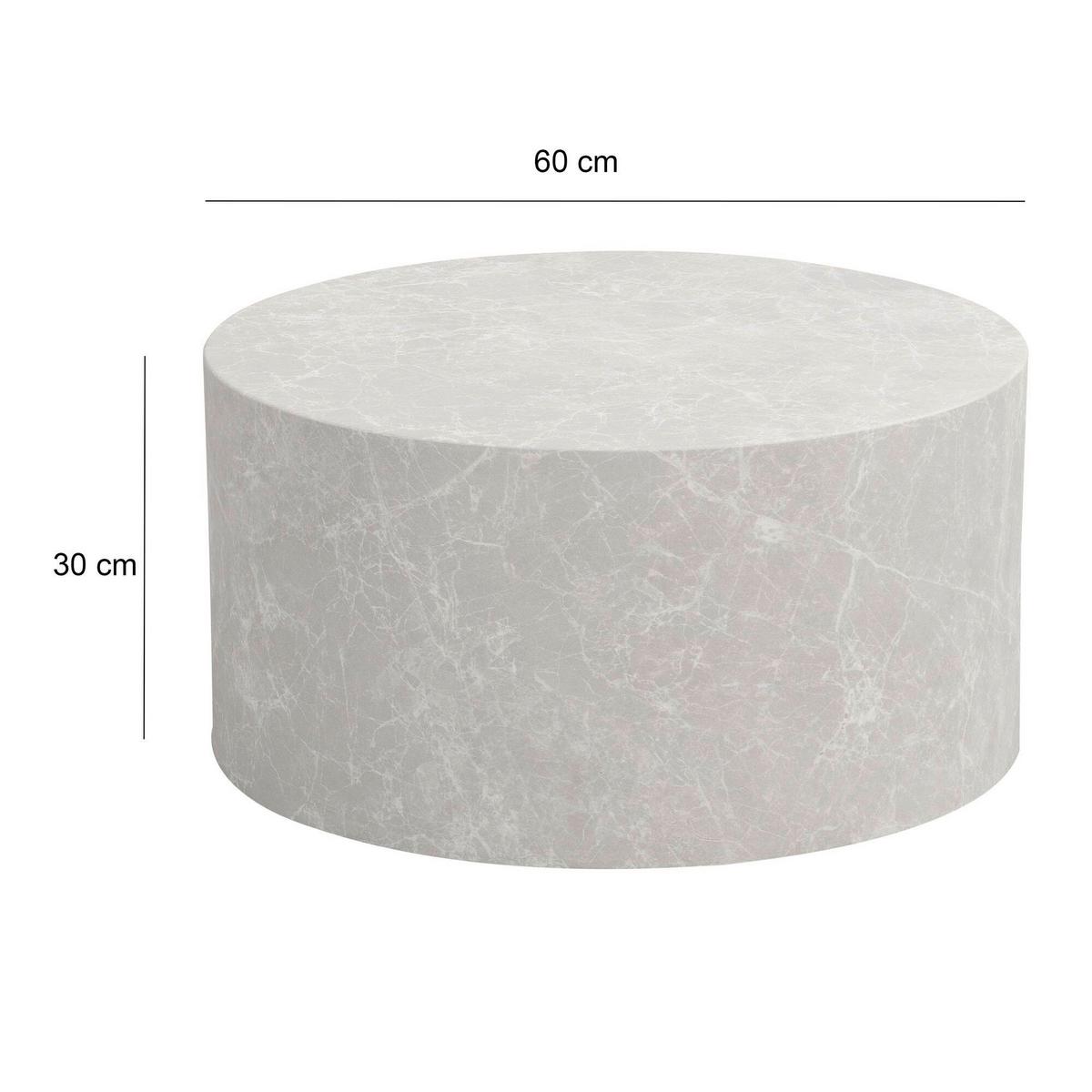 Couchtisch Monobloc Sandfarben D: 60 Cm - Sandfarben, Design, Holzwerkstoff (60/30cm) - Livetastic