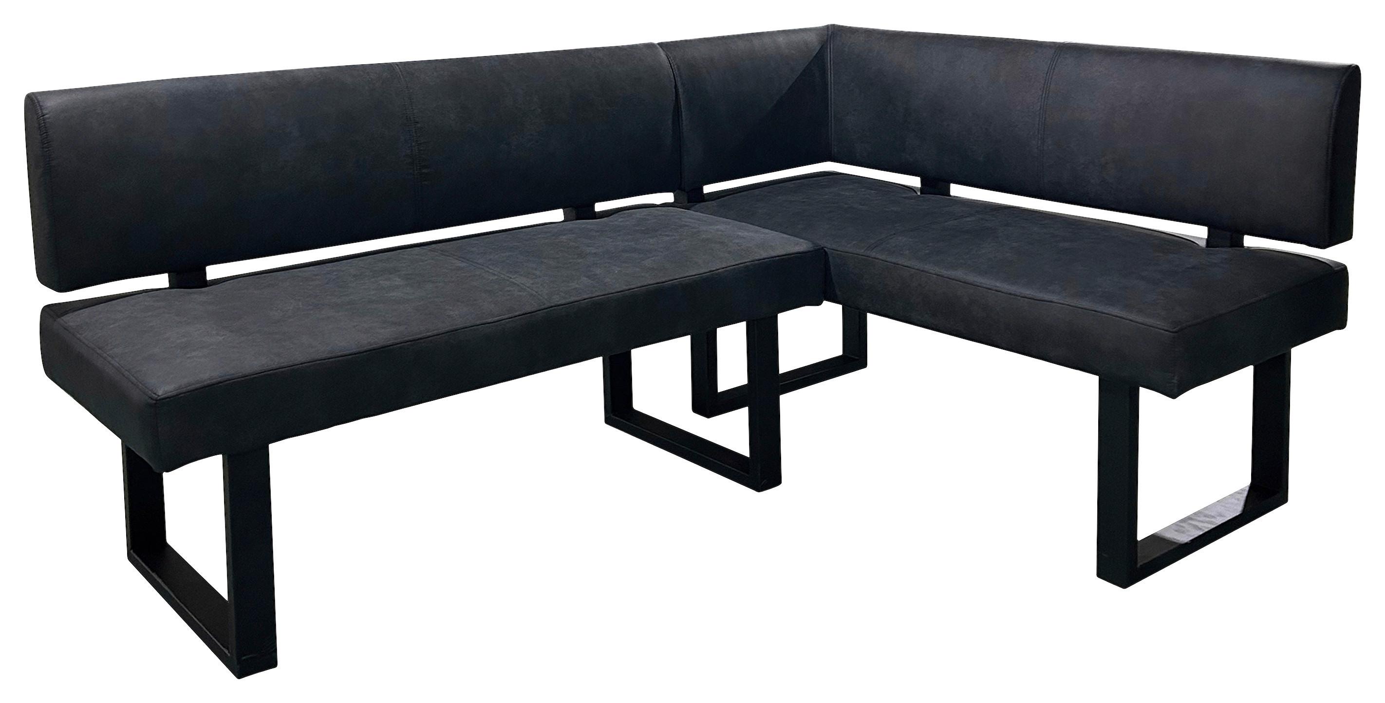 Eckbank Vancouver Anthrazit, Schwarz 181x125 cm - Anthrazit/Schwarz, Design, Textil/Metall (181,5/125cm) - MID.YOU