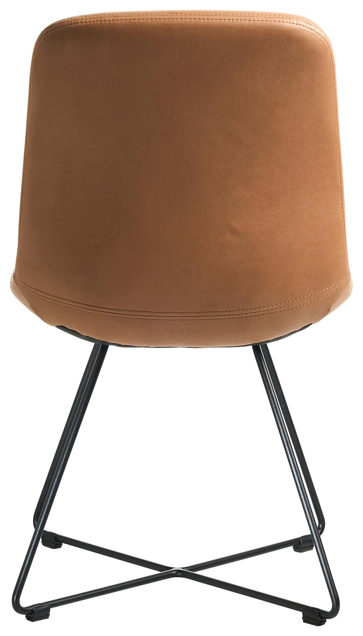 STOLIČKA CROSS-CH - čierna/koňaková, Basics, kov/textil (51/89/61cm) - Celina Home