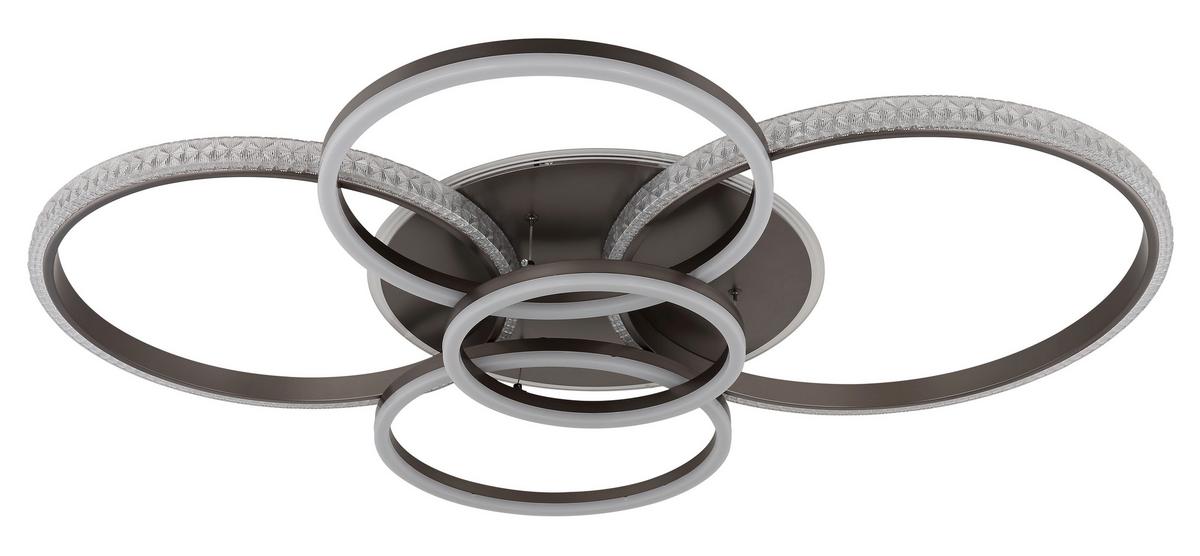 LED-Deckenleuchte 48467-70a Alaina - Klar/Anthrazit, Design, Kunststoff/Metall (110/88/11,5cm) - Globo