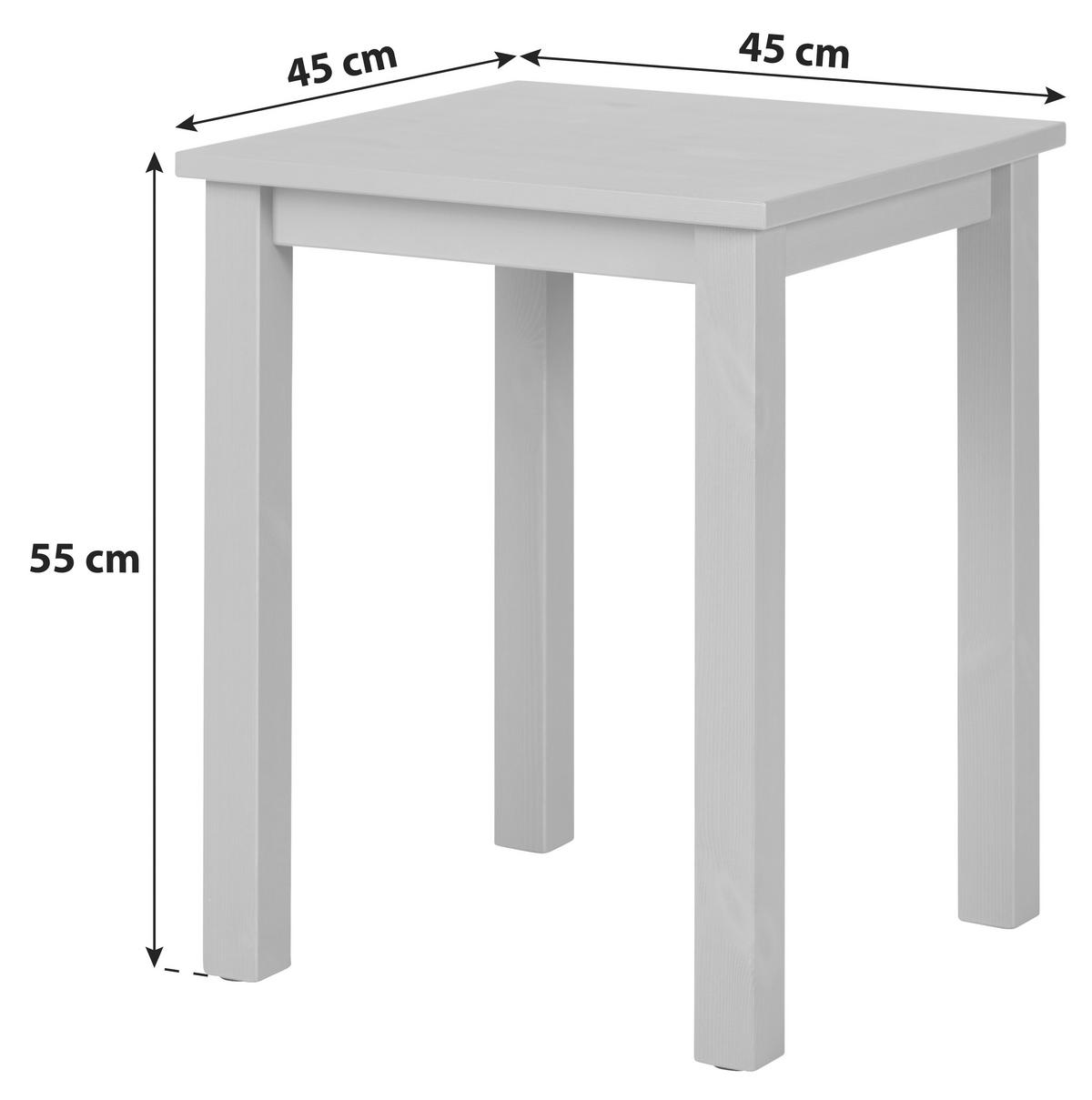 Beistelltisch Kiefer Massiv Stellan, Grau - Grau, Basics, Holz (45/45/55cm) - MID.YOU