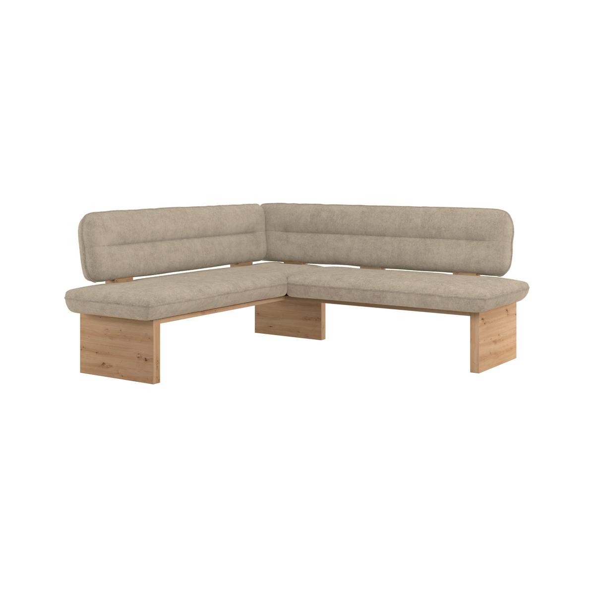 Eckbank Beluna Ii Webstoff Beige, B: 170cm - Eichefarben/Beige, KONVENTIONELL, Holz/Textil (170/192cm) - James Wood