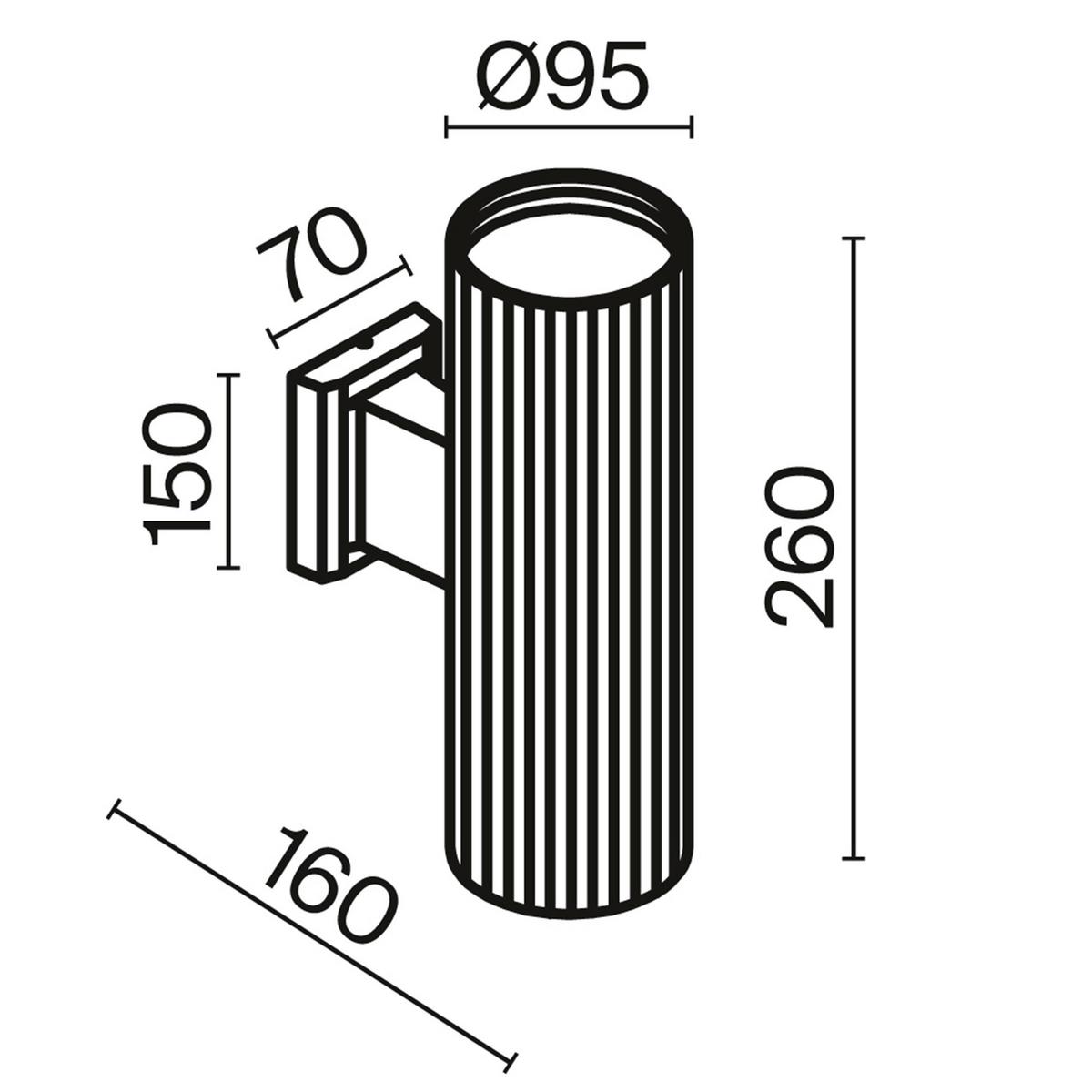 Außenwandleuchte Rando - Schwarz, Trend, Metall (16/26/26cm) - MAYTONI