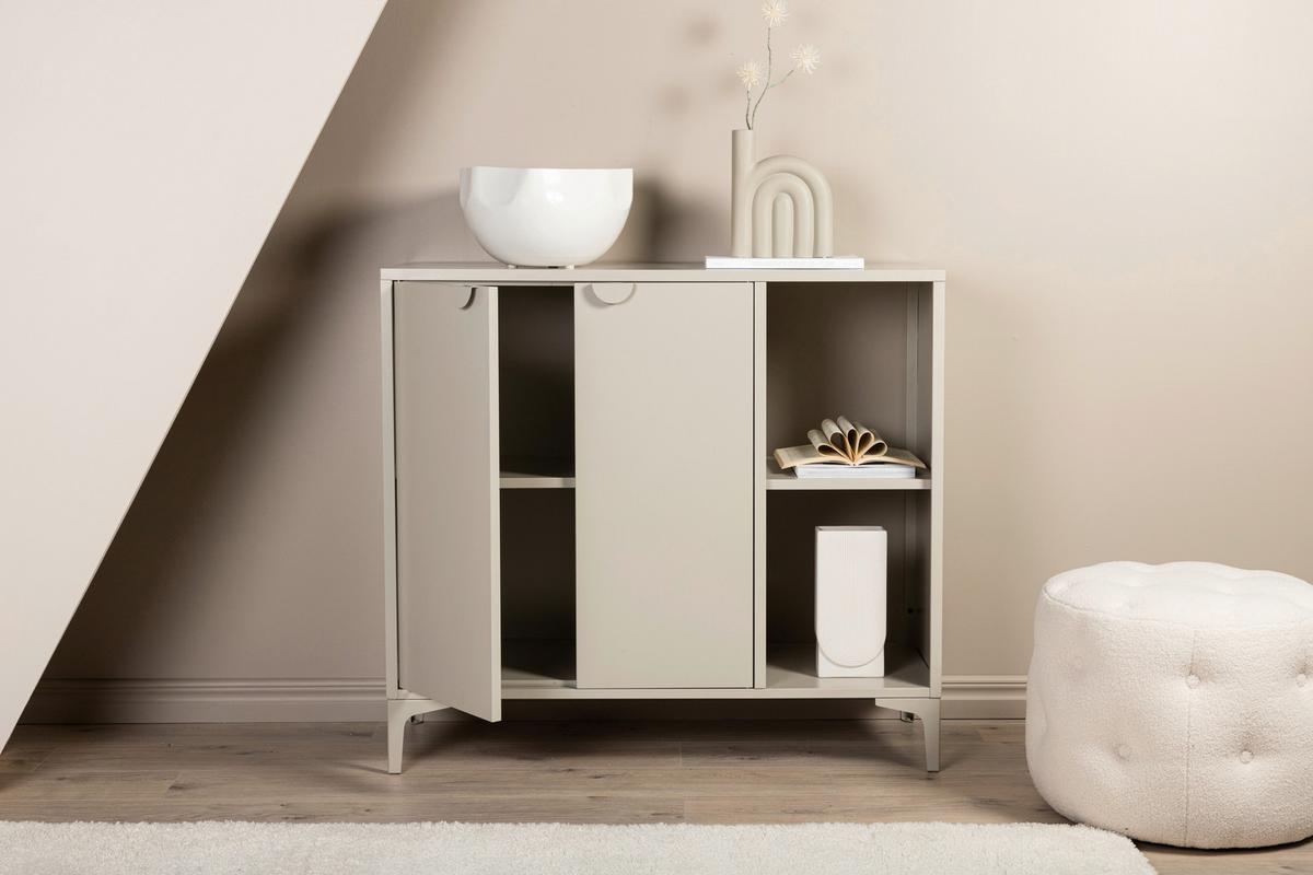 Sideboard Piring - Beige, Design, Metall (110/100/42cm) - Livetastic