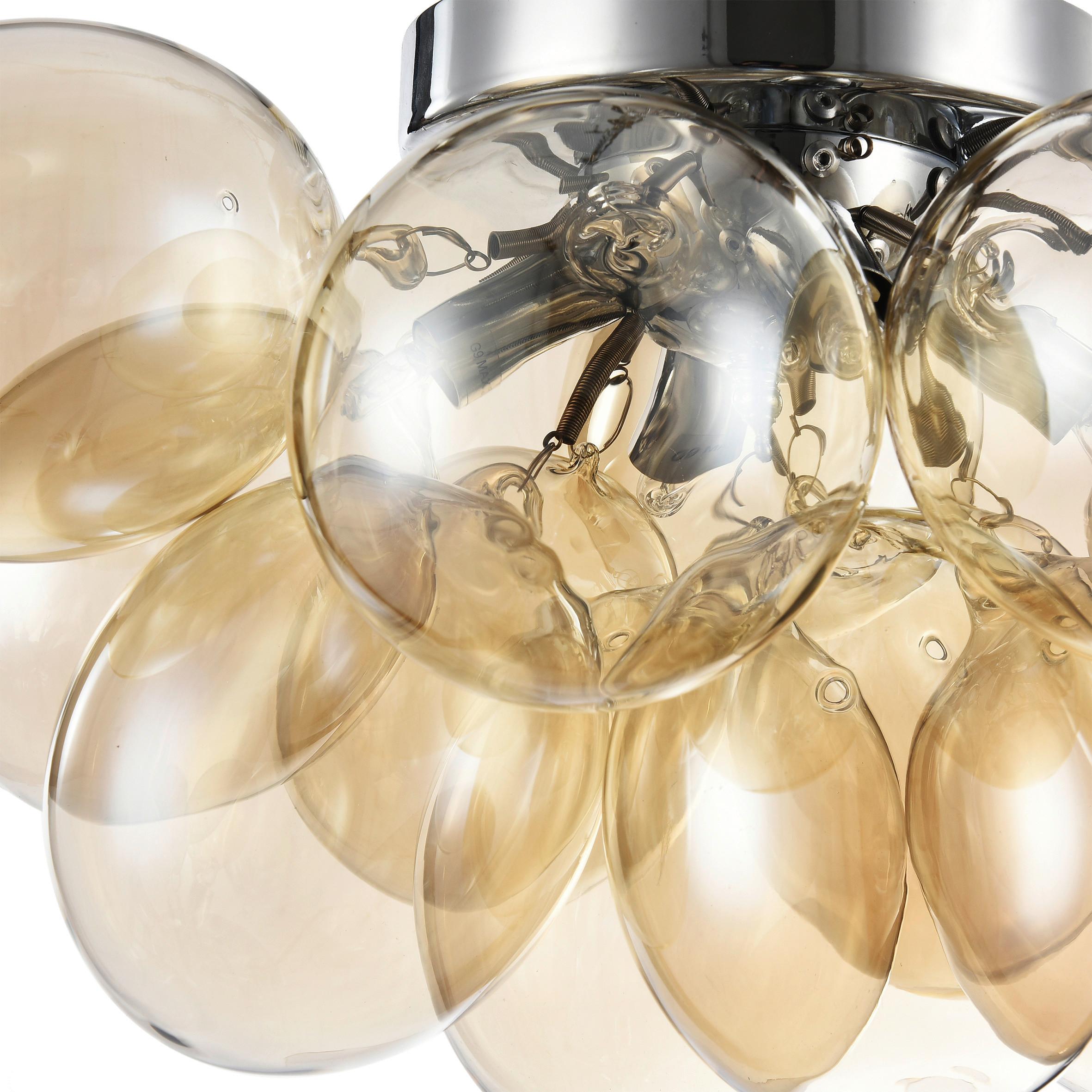 Deckenleuchte Balbo - Bernsteinfarben/Nickelfarben, Trend, Glas/Metall (38/22,5/38cm) - MAYTONI