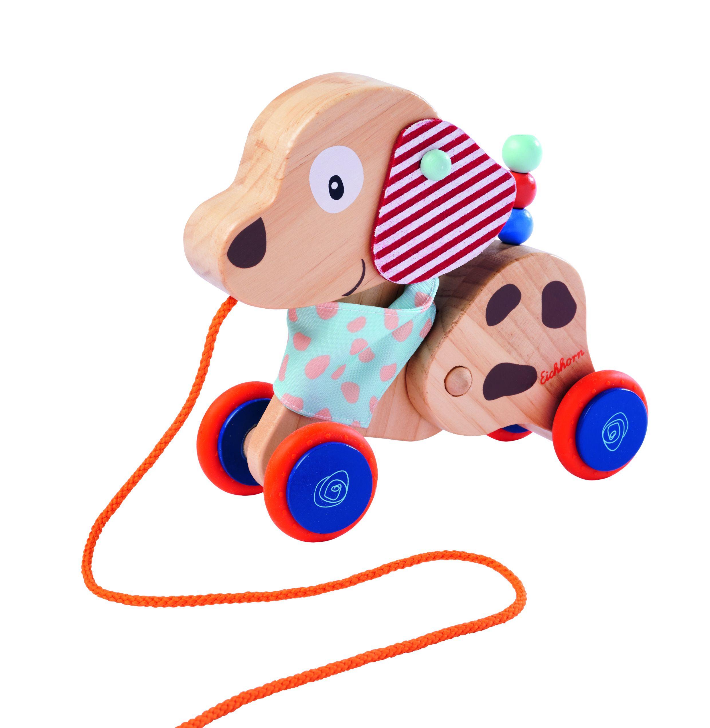 Nachziehtier Hund geräuschlos - Multicolor, Basics, Holz/Kunststoff (9/17,5/17cm) - Simba