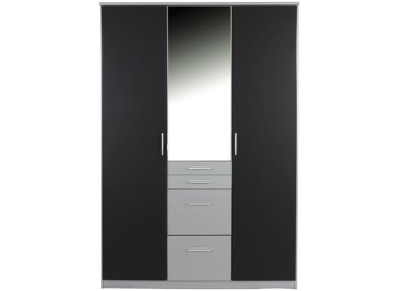 Kleiderschrank Aachen - Alufarben/Graphitfarben, KONVENTIONELL, Holzwerkstoff (135/198/58cm) Kleiderschrank Aachen - Alufarben/Graphitfarben, KONVENTIONELL, Holzwerkstoff (135/198/58cm)
