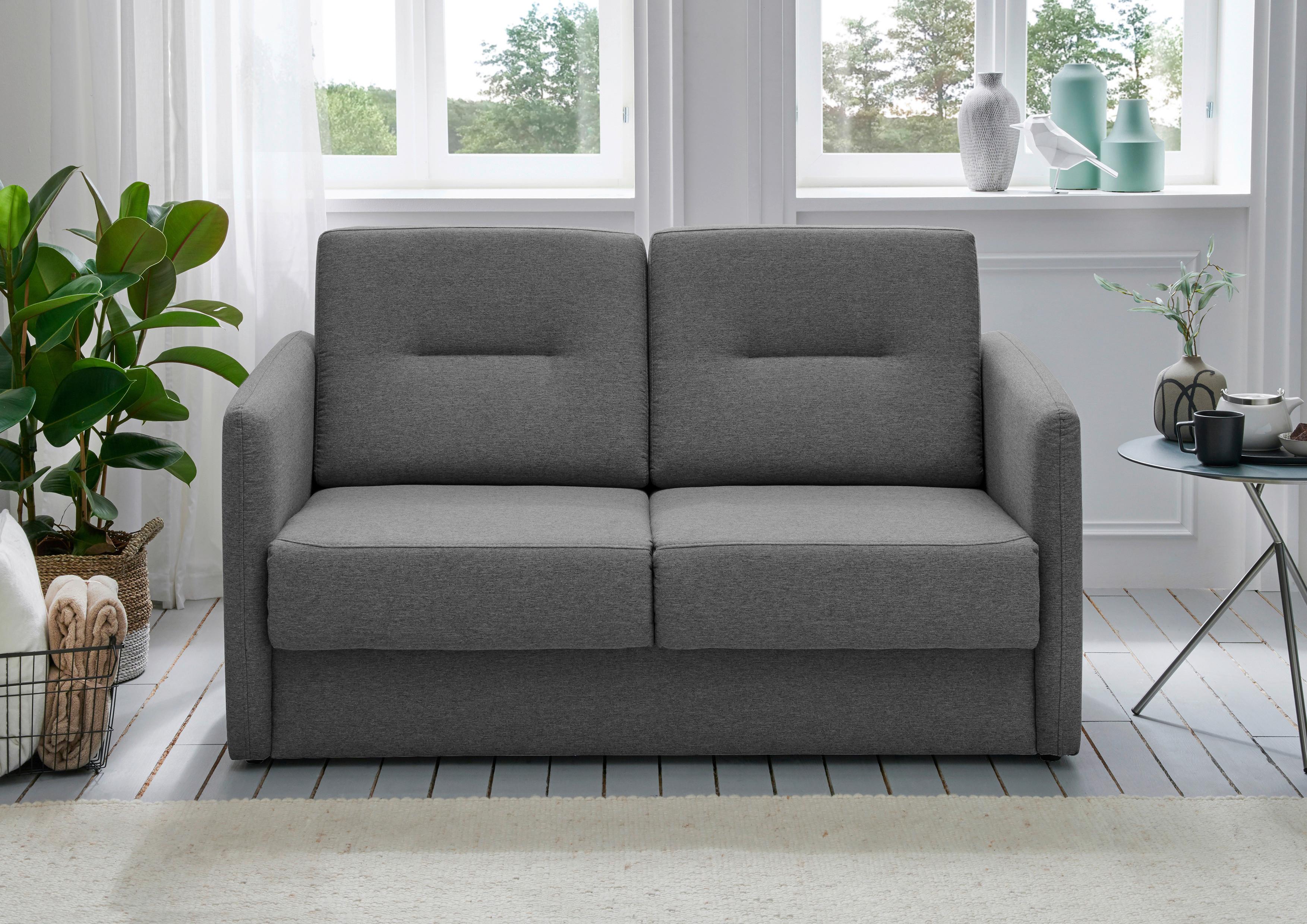 Schlafsofa Regi Grau Mikrofaser B: 147 cm - Schwarz/Grau, KONVENTIONELL, Textil (147/89/87cm) - Livetastic